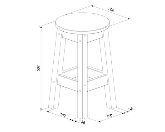 Corona low round breakfast stools (pair)