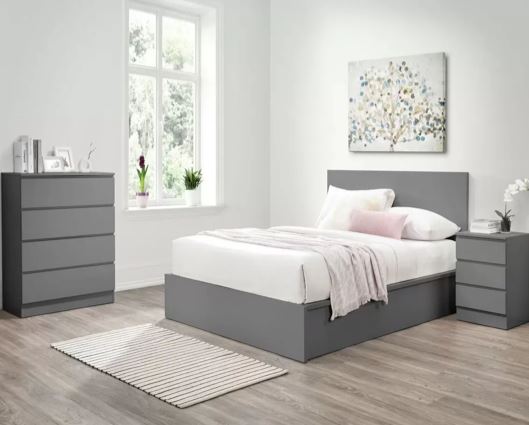 Oslo King Ottoman Bed - Grey