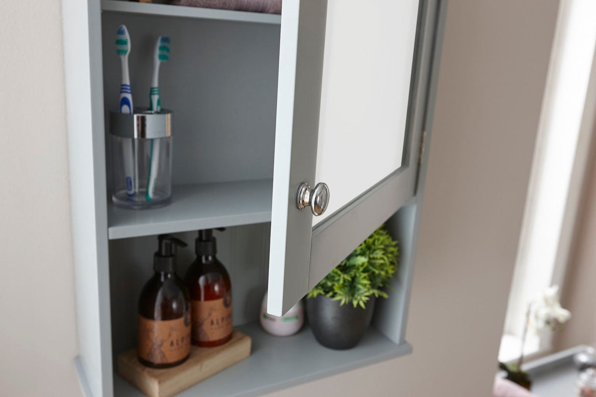 Colonial mirrored cabinet grey