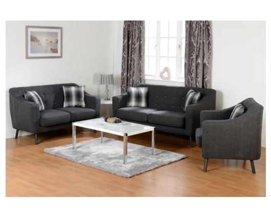 Ashley 3 Seater Sofa - Dark Grey Fabric