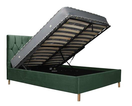 Loxley Small Double Ottoman Bed - Green