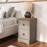 Corona Classic 2 drawer compact bedside cabinet