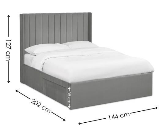 Leila Dual Storage Door Bed Steel Grey - Double