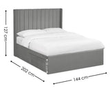 Leila Dual Storage Door Bed Steel Grey - Double