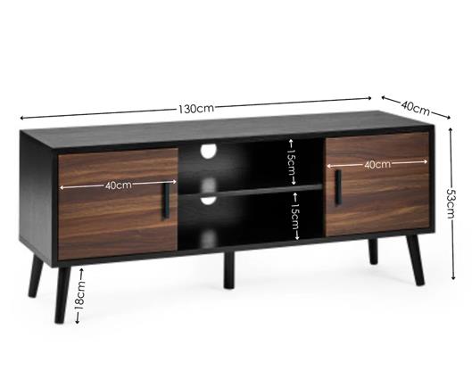 Trent Large TV Stand Up to 55" Walnut & Black