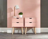 Nyborg Single 2 Drawer Bedside Coral Pink