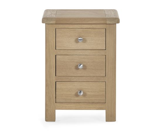 Memphis Limed Oak 3 Drawer Bedside