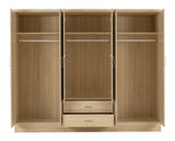 Nevada 6 Door 2 Drawer Mirrored Wardrobe - Sonoma Oak Effect