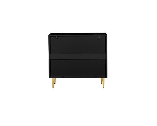 Zara 3 Drawer Fluted Chest - Black