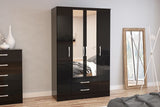 Lynx 4 Door 2 Drawer Wardrobe With Mirror