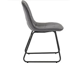QUEBEC STRAIGHT & LUKAS DINING SET (X4 CHAIRS) - MEDIUM OAK EFFECT/GREY VELVET