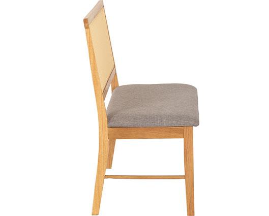 ELLIS DINING BENCH - OAK EFFECT/GREY FABRIC