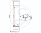 NEVADA 1 DOOR 1 DRAWER WARDROBE - WHITE GLOSS