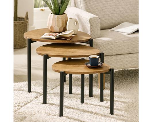 Lorette Teardrop Nesting Side Table Oak