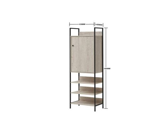 Zahra Storage Cabinet with 1 Door & 3 Shelves