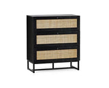 Padstow 3 Drawer Chest - Black