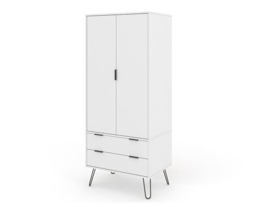 Augusta White 2 Door, 2 Drawer Wardrobe
