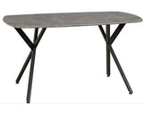 ATHENS RECT & AVERY DINING SET (X4 CHAIRS) - CONCRETE/EMERALD GREEN VELVET
