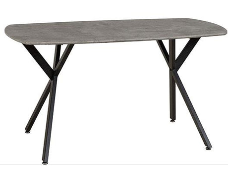 ATHENS RECT & AVERY DINING SET (X4 CHAIRS) - CONCRETE/EMERALD GREEN VELVET