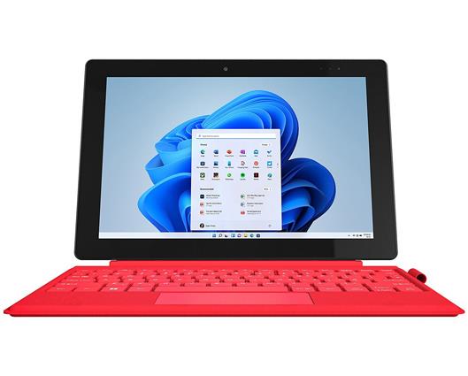 Geobook GeoPas 110 Celeron N4020 4GB 128GB eMMC 10.1" FHD Touch Intel UHD Graphics Windows 11 Pen & 1 Year Ms 365 Detachable Keyboard Strawberry