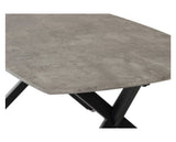 Athens Oval Coffee Table - Concrete Effect/Black
