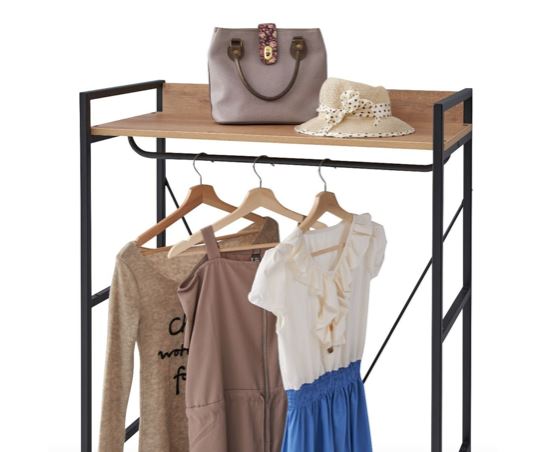 Claire Open Wardrobe with 4 Shelves- Riveria Oak