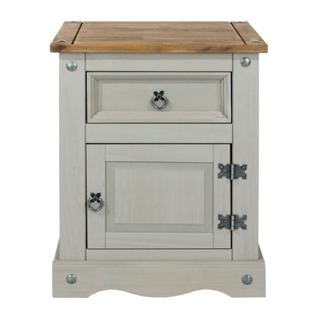 Corona Grey 1 Door, 1 Drawer Bedside Cabinet