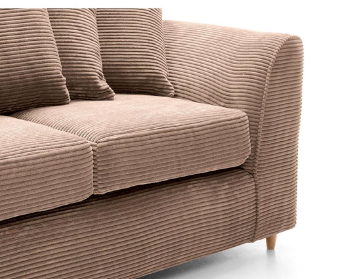 Jumbo Cord 3 Seater Sofa-Brown