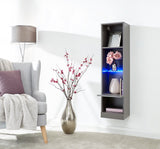 Galicia tall shelf unit with led grey