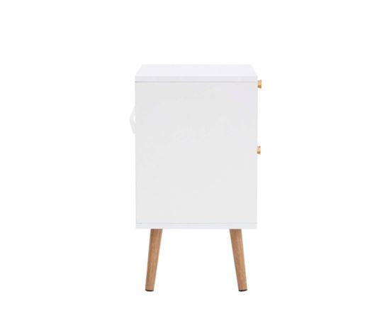 Croxley 2 Drawer Rattan Bedside White