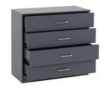 DAKOTA 2 DOOR WARDROBE BEDROOM SET - DARK GREY