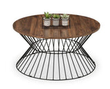 JERSEY ROUND WIRE COFFEE TABLE - WALNUT