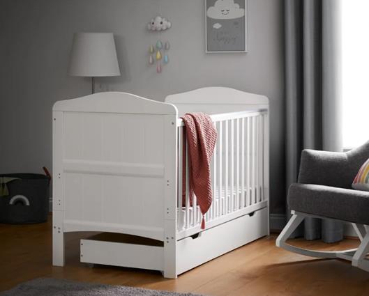 Whitby Cot Bed & Underdrawer-White
