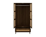 Croxley 2 Door 1 Drawer Rattan Wardrobe - Walnut