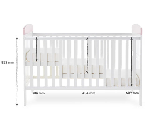 Grace Inspire Cot Bed & Under Drawer - Me & Mini Me Elephants Pink