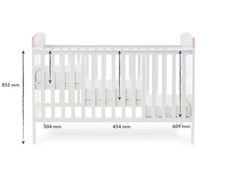 Grace Inspire Cot Bed & Under Drawer - Me & Mini Me Elephants Pink