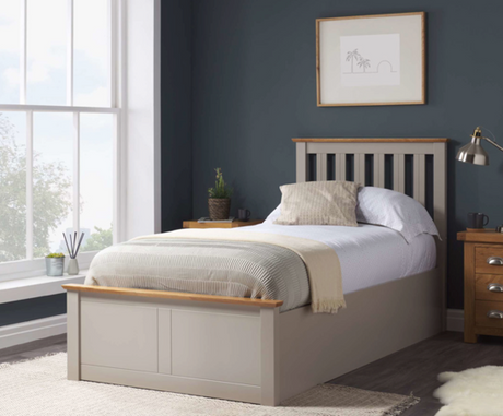 Phoenix Single Ottoman Bed - Pearl Grey