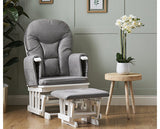 Reclining Glider Chair and Stool - Grey