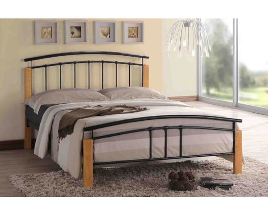 Tetras King Bed Frame-Black & Oak