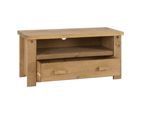 Tortilla 1 Drawer Flat Screen TV Unit - Distressed Waxed Pine
