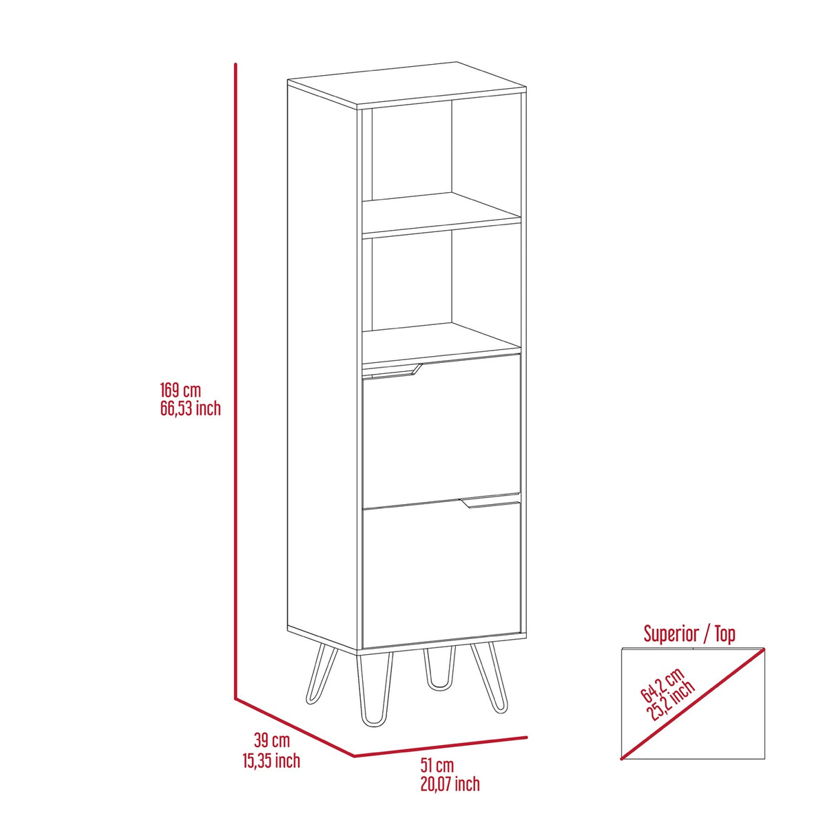 Manhattan Tall Bookcase with 2 Doors