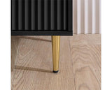 Zara 3 Drawer Fluted Chest - Black
