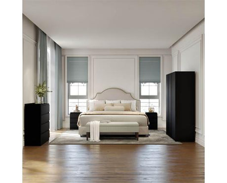 MALVERN 3 DOOR WARDROBE BEDROOM SET - BLACK