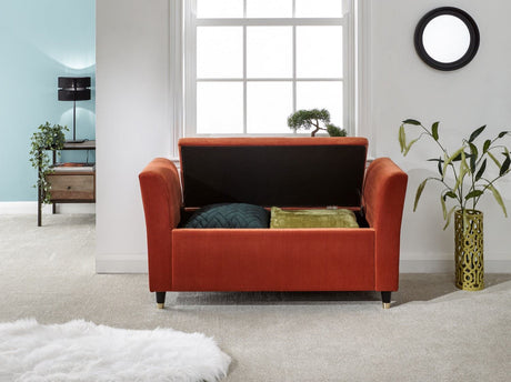 Genoa window seat russet fabric