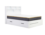 Alfie Storage and Shelving Double Bed - White