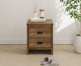 Boston 2 Drawer Bedside Table Knotty Oak