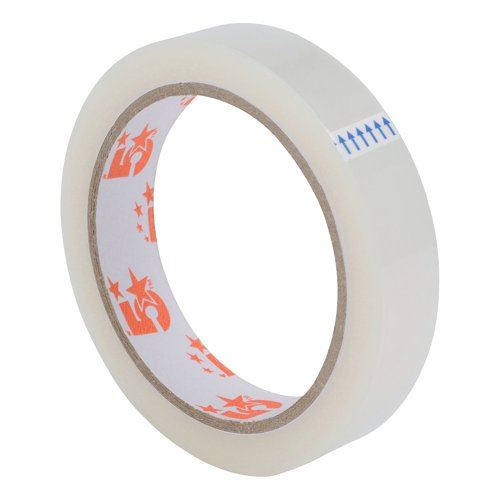 5 Star Office Clear Tape Roll Large Easy-tear Polypropylene 40 Microns 18mmx66m (Pack of 8)