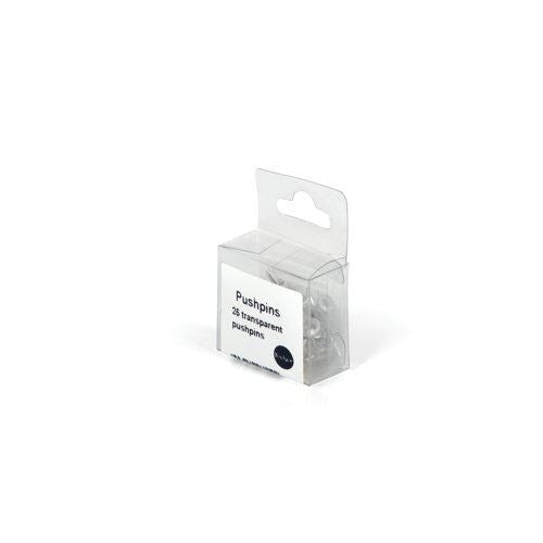 Bi-Office Push Pins Clear&#47;Transparent (Pack of 25) PI0522