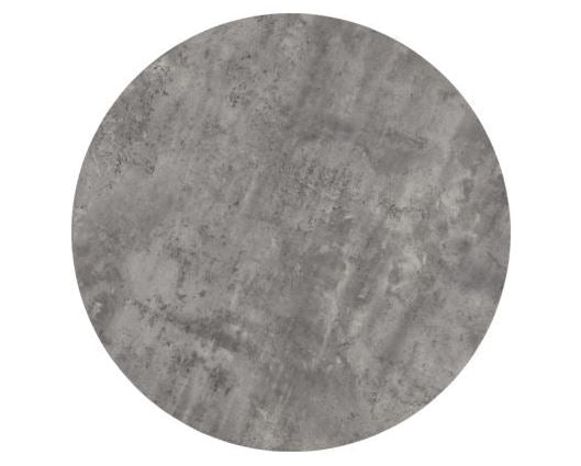 Athens Round Dining Set - Concrete Effect/Black/Grey Faux Leather