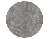 Athens Round Dining Set - Concrete Effect/Black/Grey Faux Leather